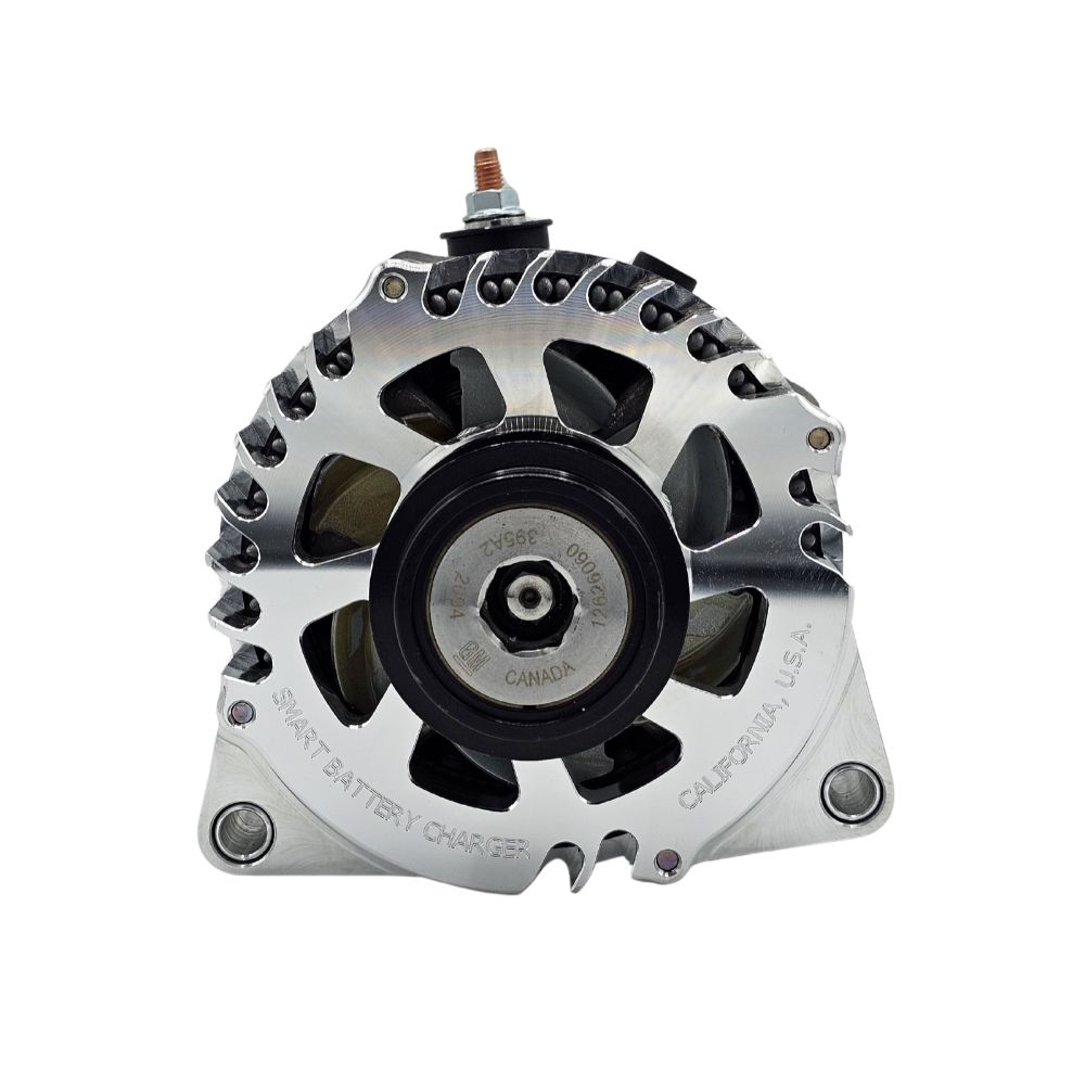 SBC-GM2-390XP-C 390 Amp high output alternator with billet aluminum pulley