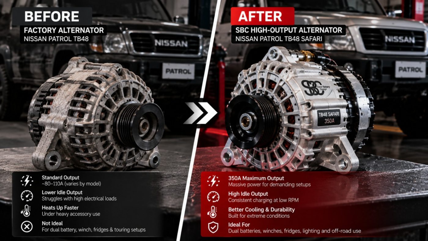nissan patrol tb48 high output alternator